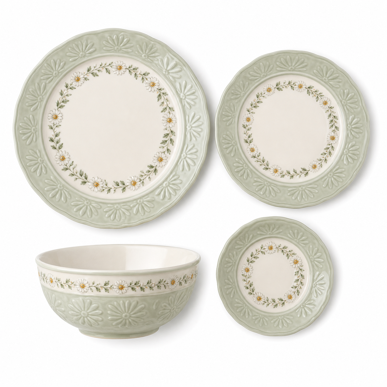Dinnerware Place Setting · Round Embossed Rim Dinner Plate · Concept reference — catalog product view