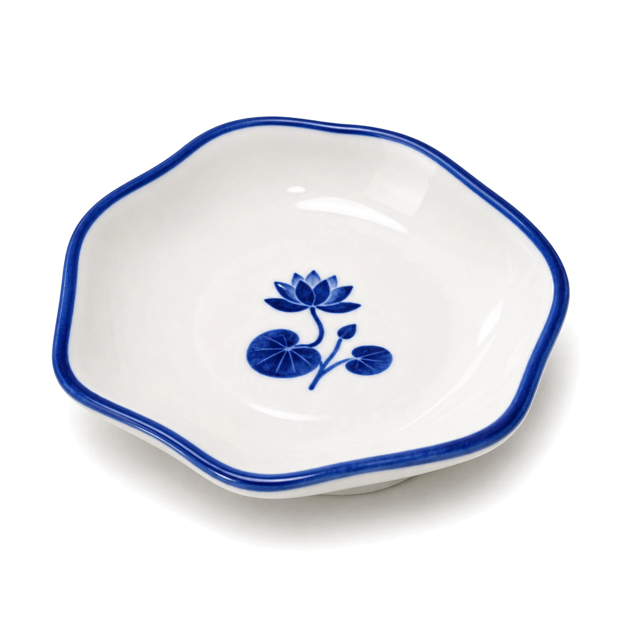 4″ Saucer — White & Blue · LUM-TW-001323-SAU-01 — catalog product view