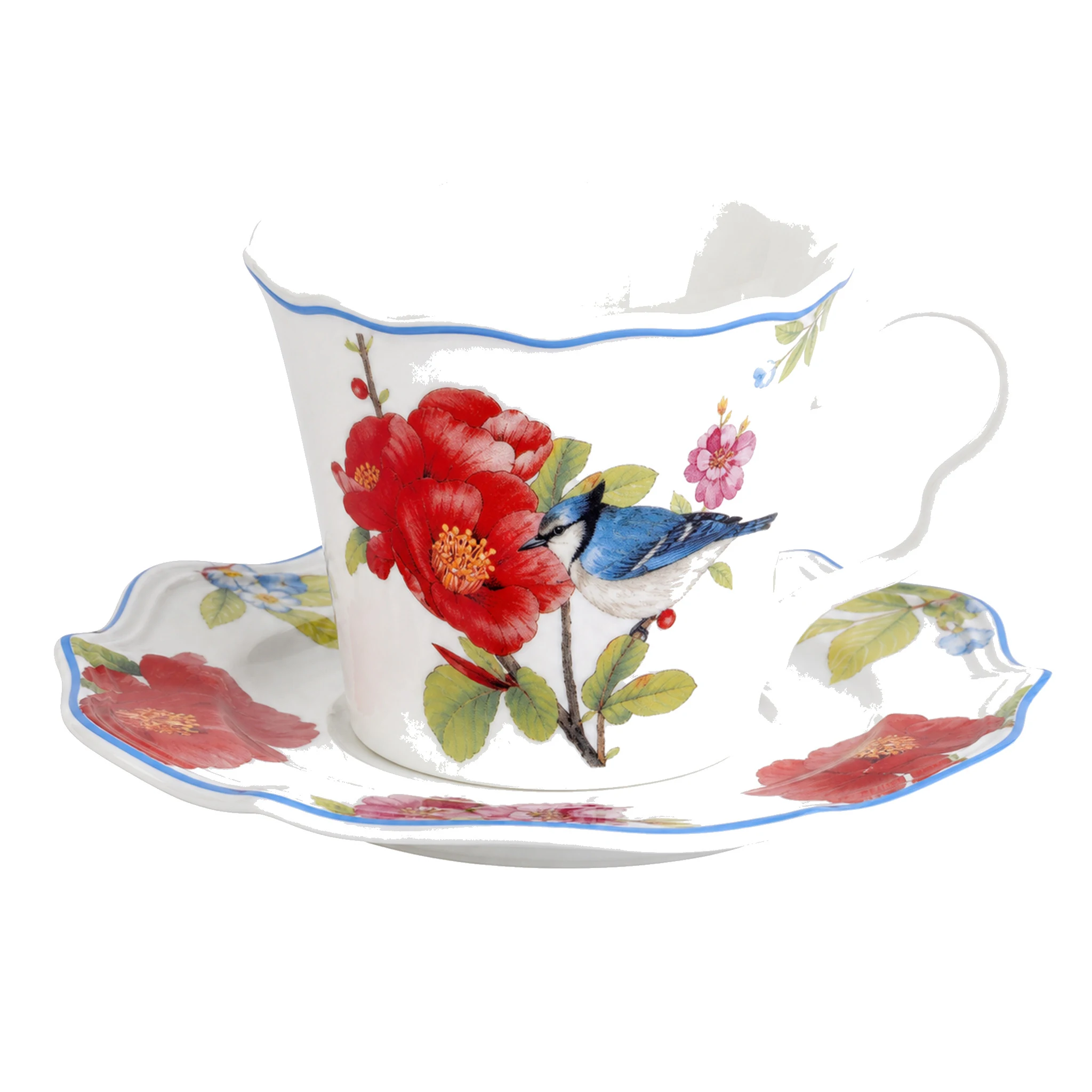 Cup & Saucer — White & Multicolor · LUM-TW-000213-SET-01 — catalog product view
