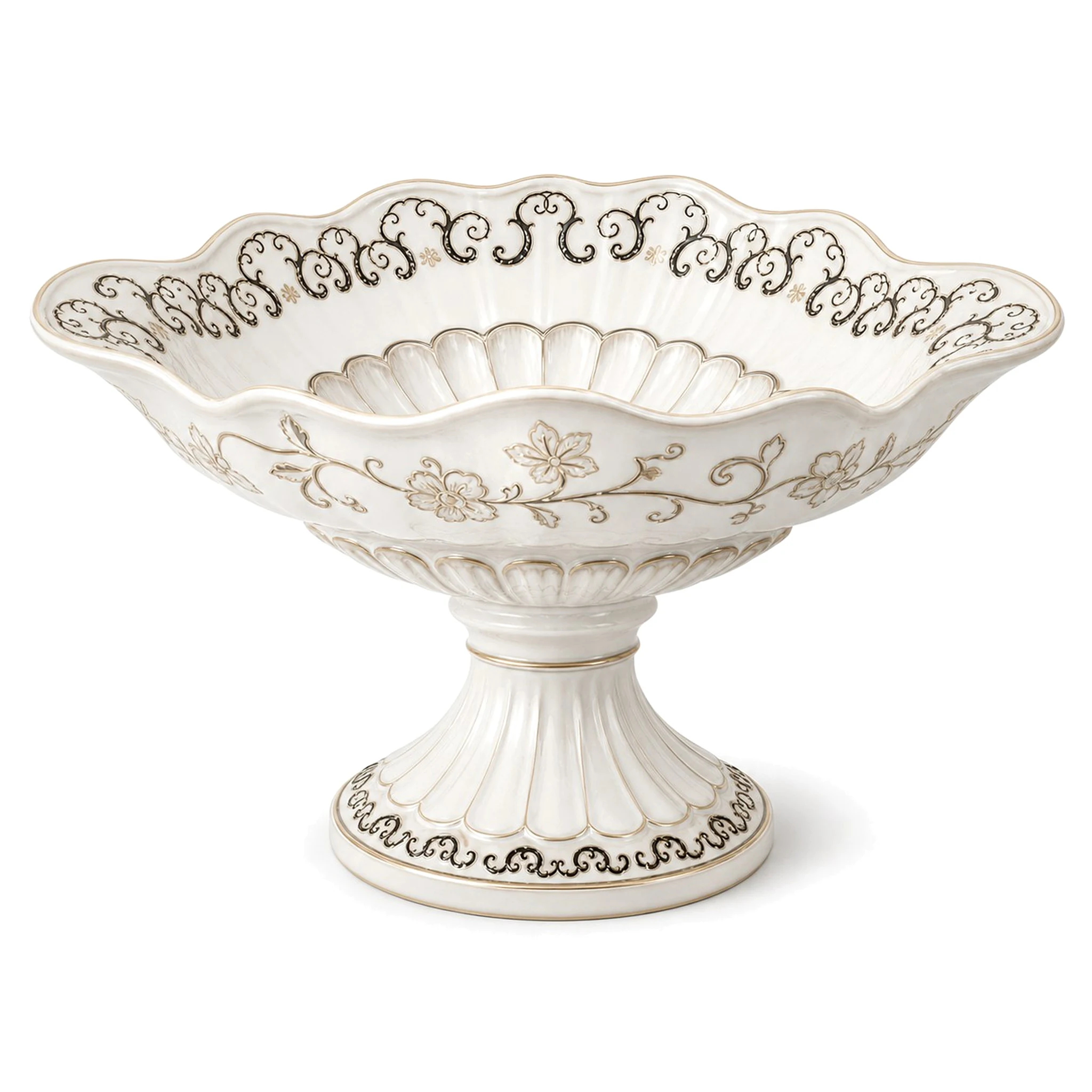 10.5″ Bowl — White & Orange · LUM-TW-003620-BWL-01 — catalog product view