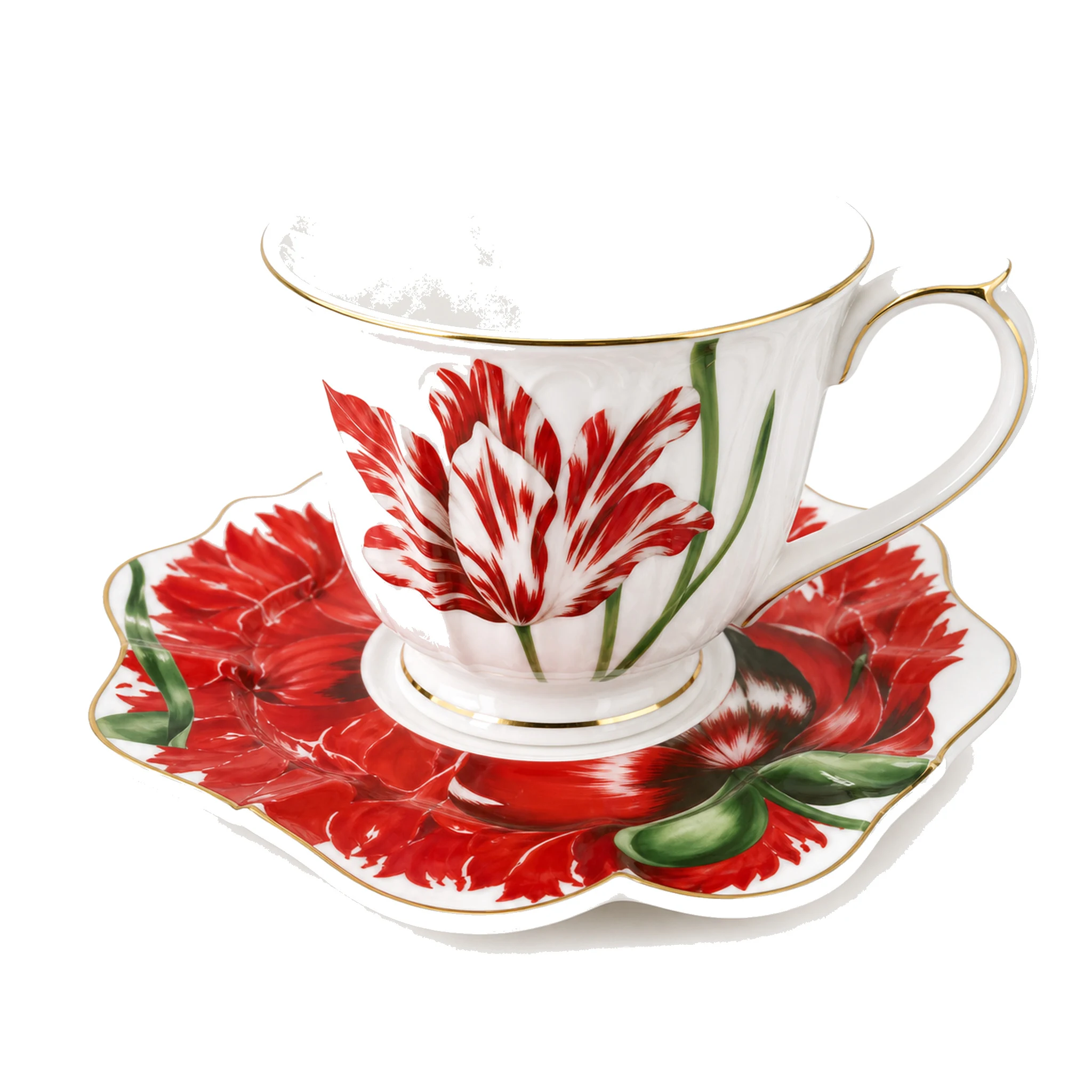 Cup & Saucer — White & Red · LUM-TW-000139-SET-01 — catalog product view