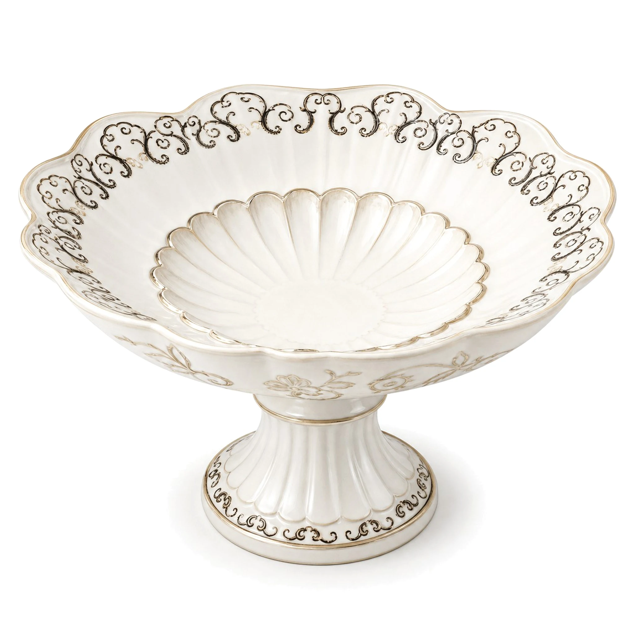 10.5″ Bowl — White & Orange · LUM-TW-003619-BWL-01 — catalog product view