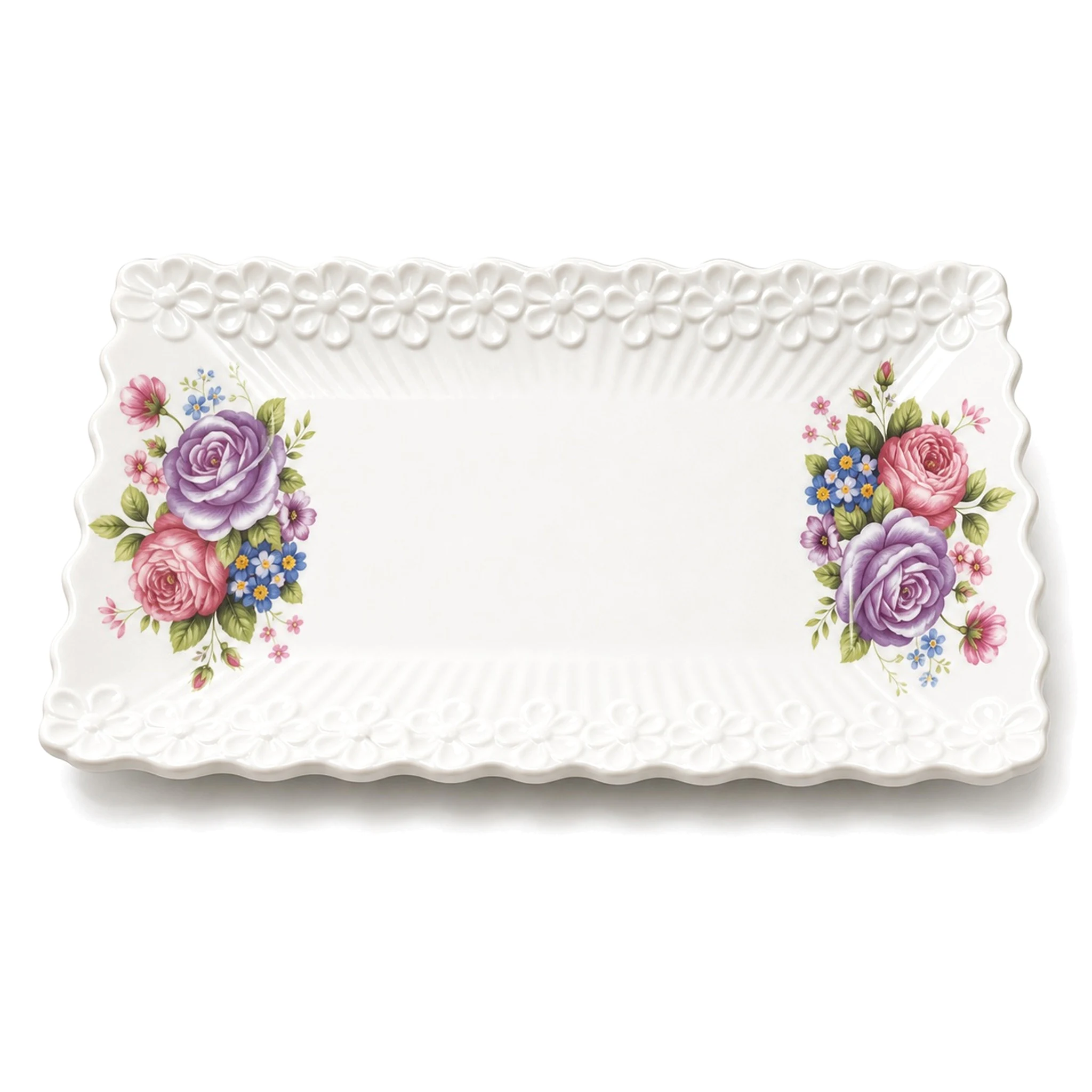Square Plate — White & Multicolor · LUM-TW-001961-SAU-01 — catalog product view