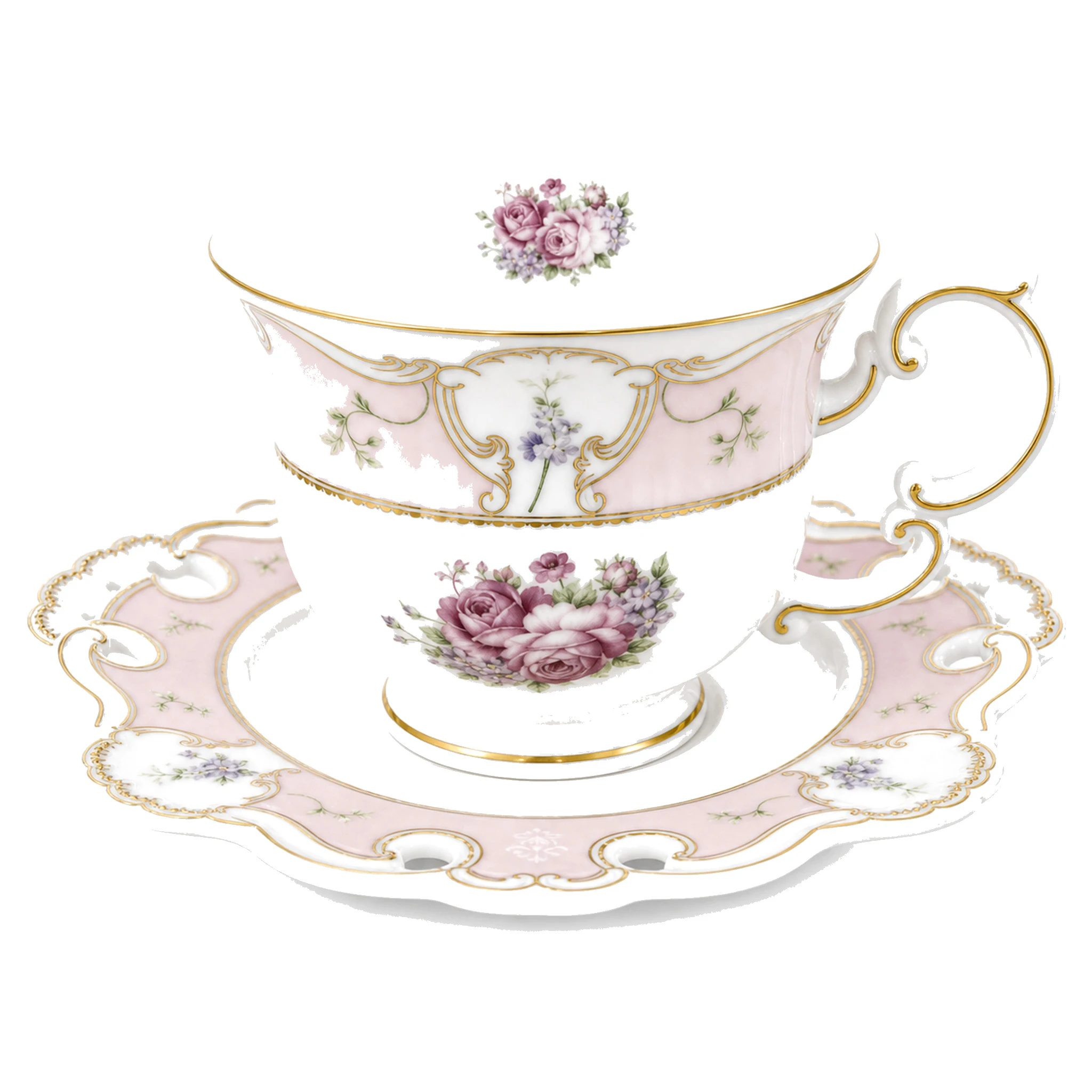 Cup & Saucer — White & Multicolor · LUM-TW-000617-OTH-01 — catalog product view