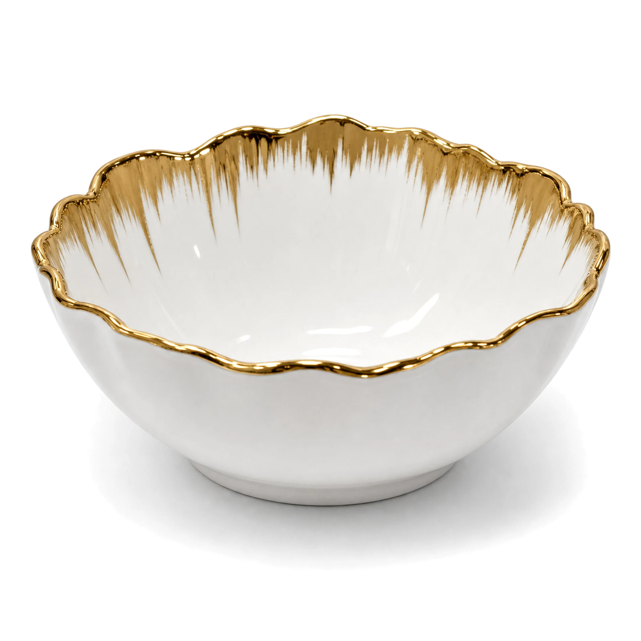 7.5″ Bowl — White & Gold · LUM-TW-003922-BWL-01 — catalog product view