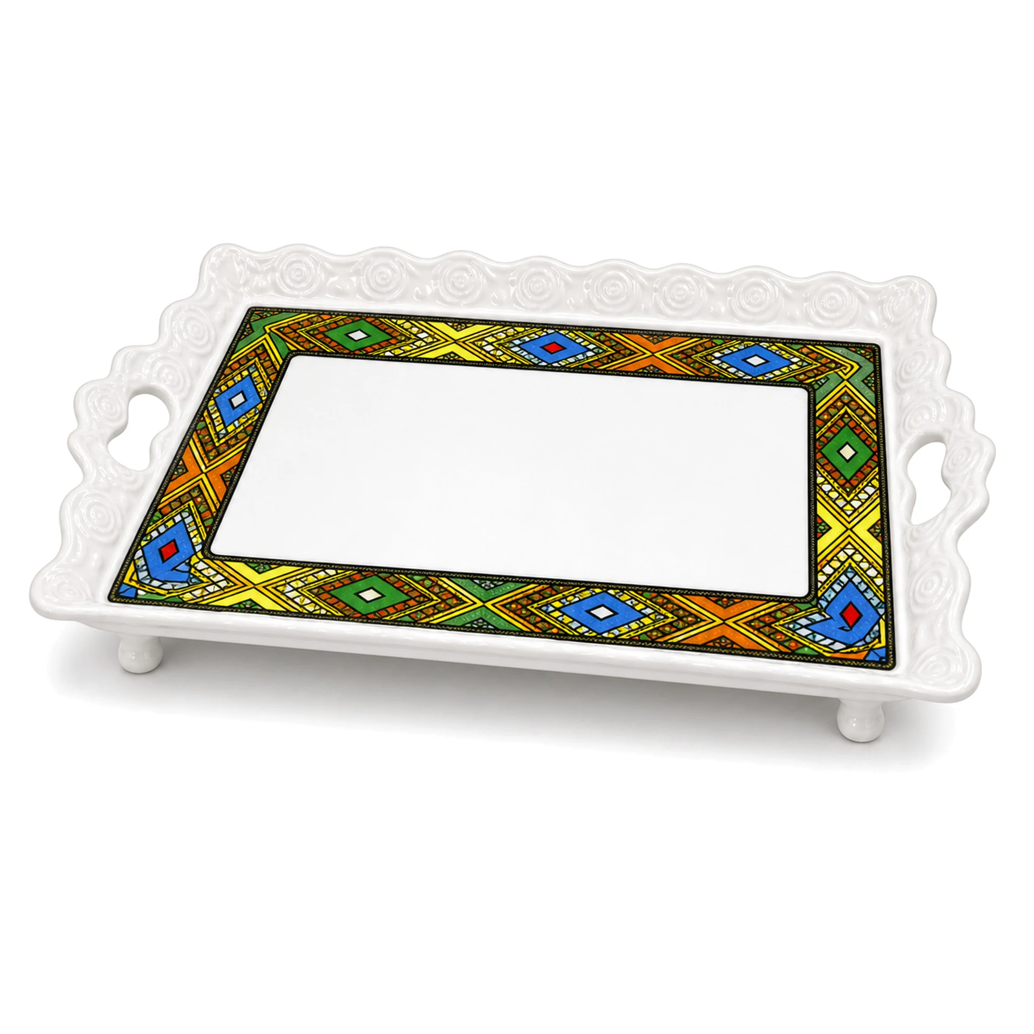 15″ Plate — White & Multicolor · LUM-TW-004398-SAU-01 — catalog product view