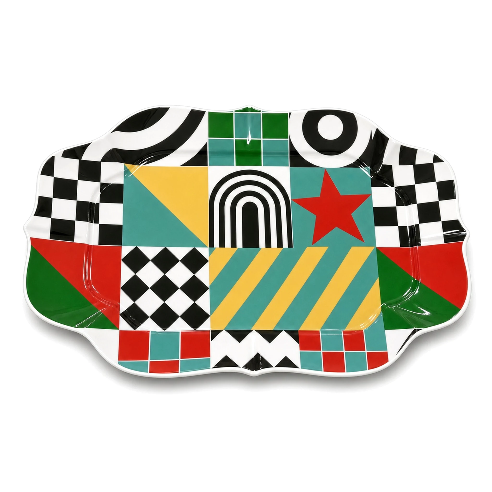 14″ Plate — White & Multicolor · LUM-TW-003062-SAU-01 — catalog product view