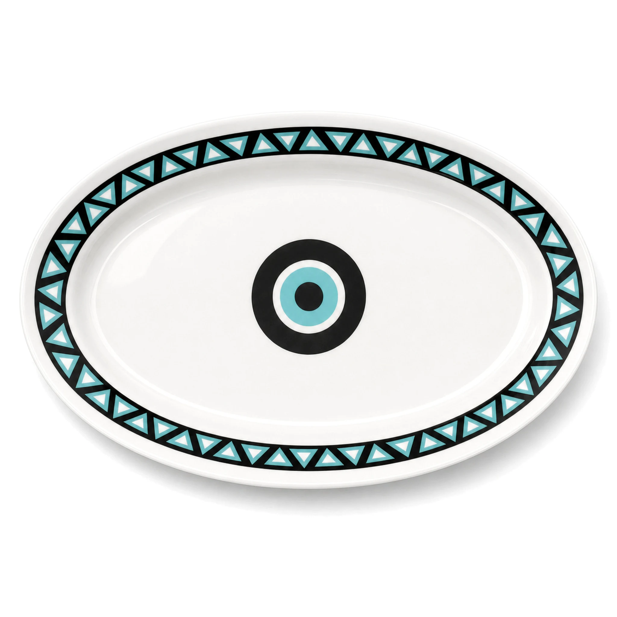 13.5″ Plate — White & Turquoise · LUM-TW-003086-SAU-01 — catalog product view